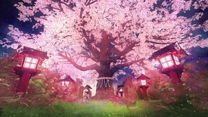 唯美庭院樱花树