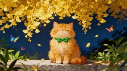 银杏树下的猫咪