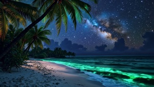 星夜海边