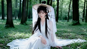 古风戴斗笠经典影视侠客美女