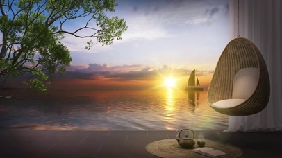 日落时分舒适的海景房