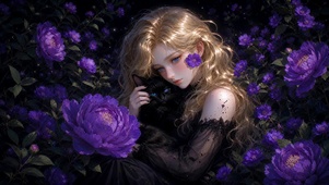 紫夜花与猫