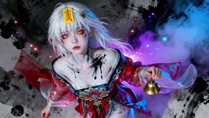 灵符白发少女