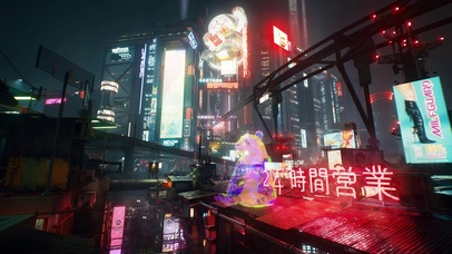 赛博朋克城市夜景