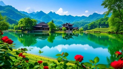 护眼清新通透山水
