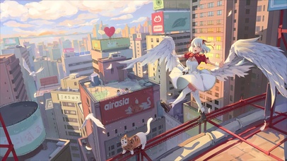 治愈午后天使少女