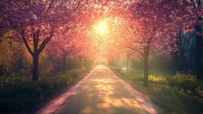 阳光樱花公园小径