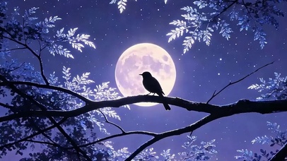 中秋夜景带鱼屏