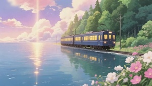 夕阳下的列车