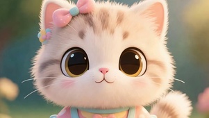 戴发夹猫咪