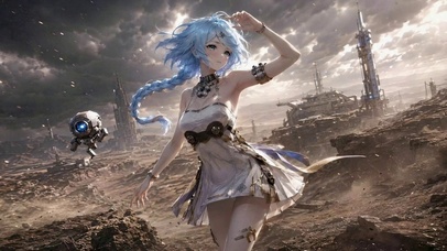 废土蓝发少女