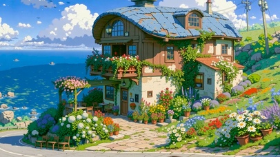 夏天海边小屋