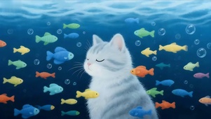 深海鱼群猫咪