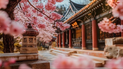 春日唯美静谧古风建筑
