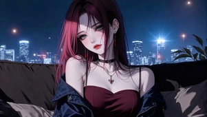 暗夜红发纯欲美女