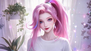 粉发甜美女孩