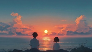 夕阳下的少年