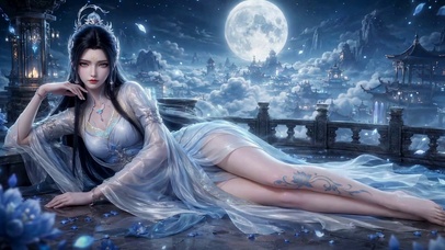 云顶月夜古风美少女