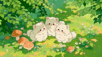 绿荫林间软萌可爱小猫咪