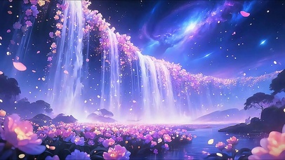 星空繁花瀑布