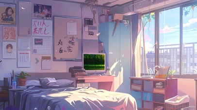房间绿景小清新