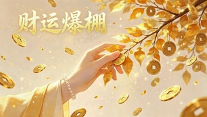 财运爆棚金叶摇钱树