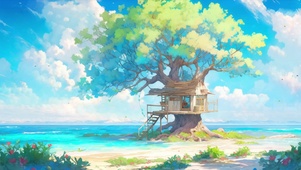 唯美海边小屋