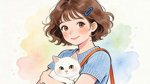 女孩与猫咪