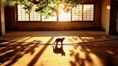 窗格光影中的访客