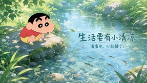 蜡笔小新溪边小清凉