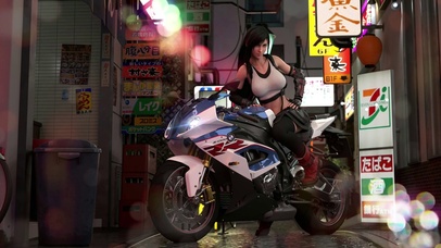 3D赛博朋克风摩托清纯御姐蒂法