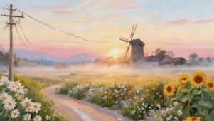 朝霞乡村小路（超美）