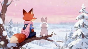 童年的好朋友看雪景