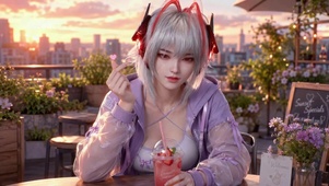 甜美紫调黄昏-麦晓雯