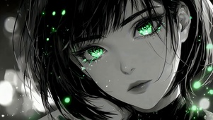 绿眸短发女孩