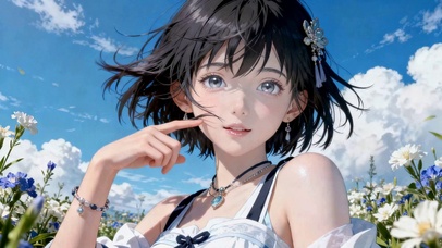晴空花海清新二次元美少女