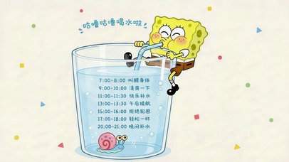 海绵宝宝喝水打卡