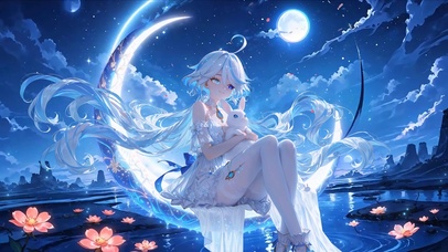 原神芙宁娜-[月下思念]