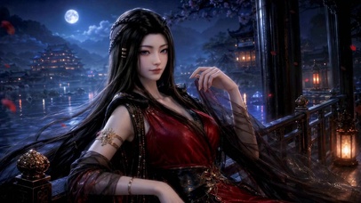 （免费）月夜古风红衣美人-元瑶