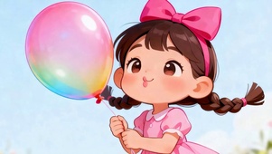 拿着气球女孩