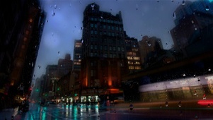 夜景 玻璃雨
