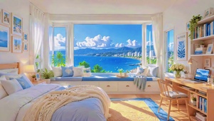 治愈海景飘窗卧室