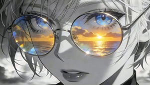 戴眼镜的女孩桌面主题