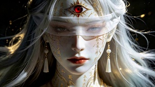 三眼银发古风神秘女神