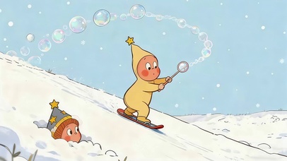滑雪的星星人