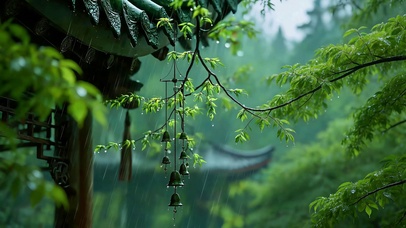 古檐听雨铃