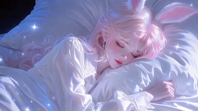 星夜安睡粉发兔年