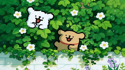 线条小狗的快乐