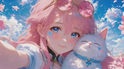 女孩和猫咪