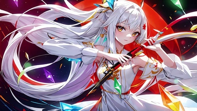 4K华丽银发少女